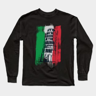 ITALIAN FLAG TSHIRT TOWER OF PISA Long Sleeve T-Shirt